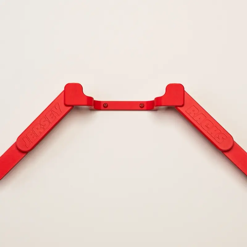 RED JerseyRack Floating Display - The Perfect Hang for Any Sports Jersey, Ideal for Organizing and Displaying Jerseys