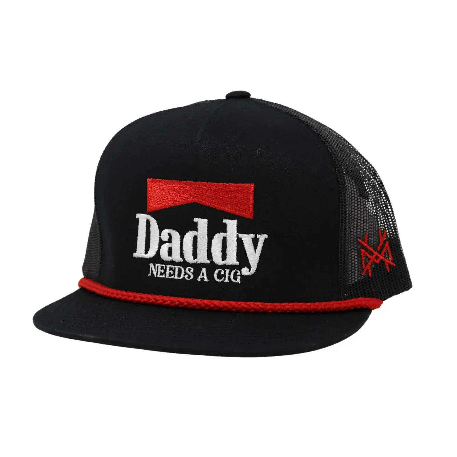 daddy needs a cigarette hat Daddy Needs A Cig Embroidered Trucker Hat Bold Graphic Adjustable Snapback