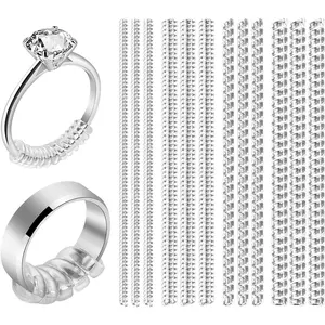Ring Sizer Adjuster for Loose Rings, 12 Pack 4 Sizes Invisible Clear  Ring Guard for Women Men, Ring Resizer Tightener Spacer Fitter for Too Big Ring, Make Ring Smaller without Resizing