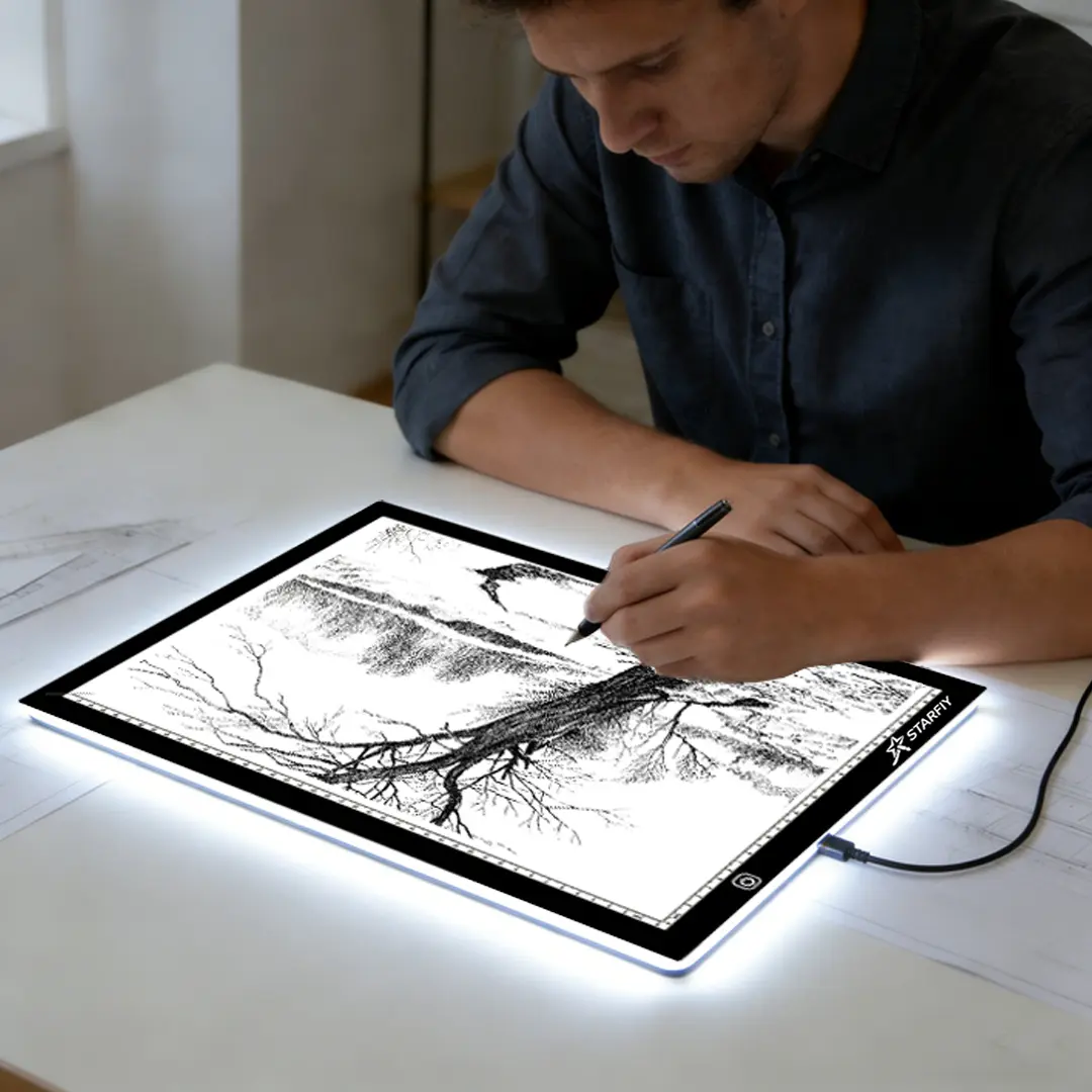 A4（35×25.5cm）LEDScale LED diamond painting board, double light strip drawing light box, USB powered light board mat, copy table LED tracing table, translucent drawing board anime drawing toolbox light board, diamond painting, painting, sketching