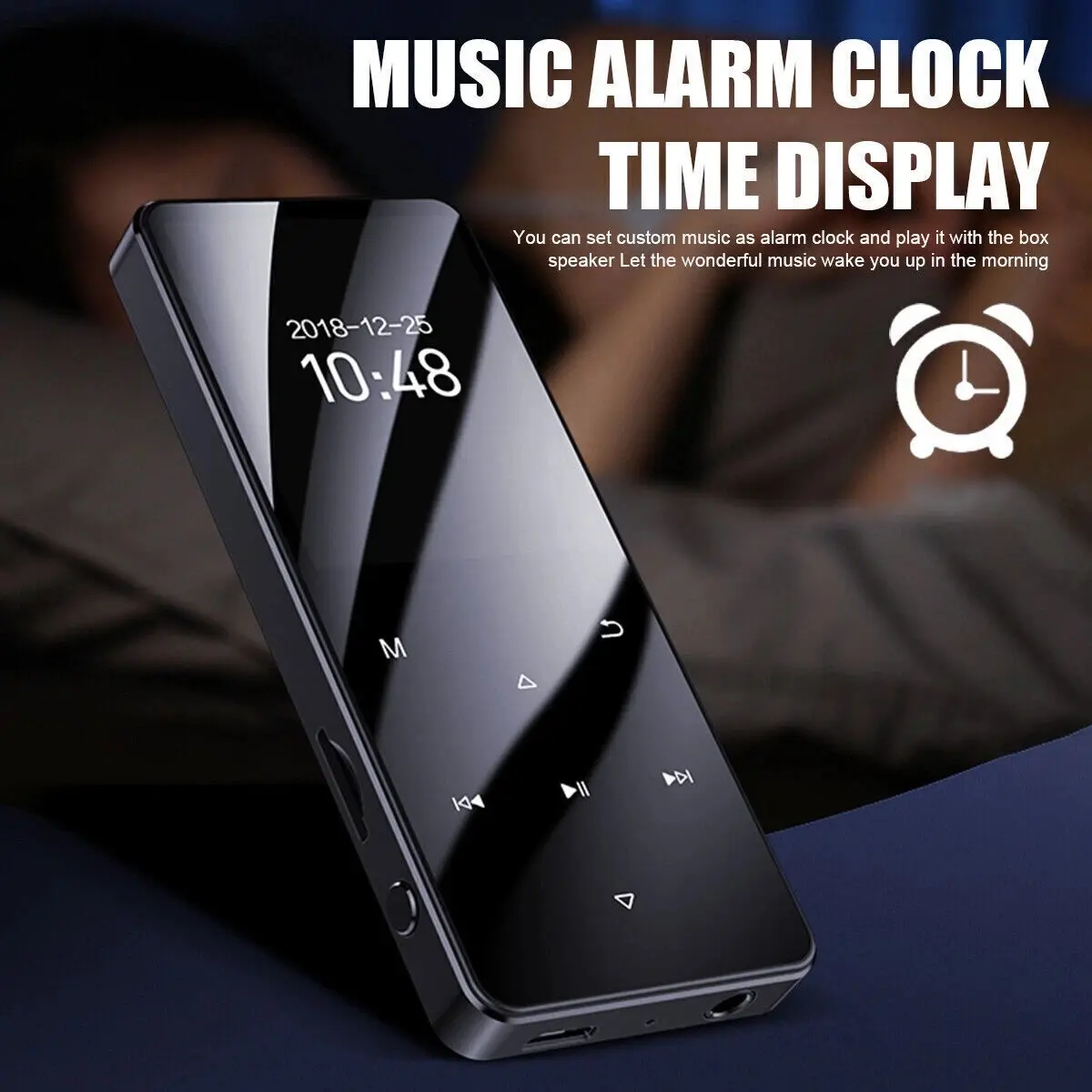 MP4/MP3 Player with Bluetooth: Portable Music Player - MP3 Lossless Sound FM Radio - Digital Audio Player Voice Recorder Mini Design Ideal for Sport