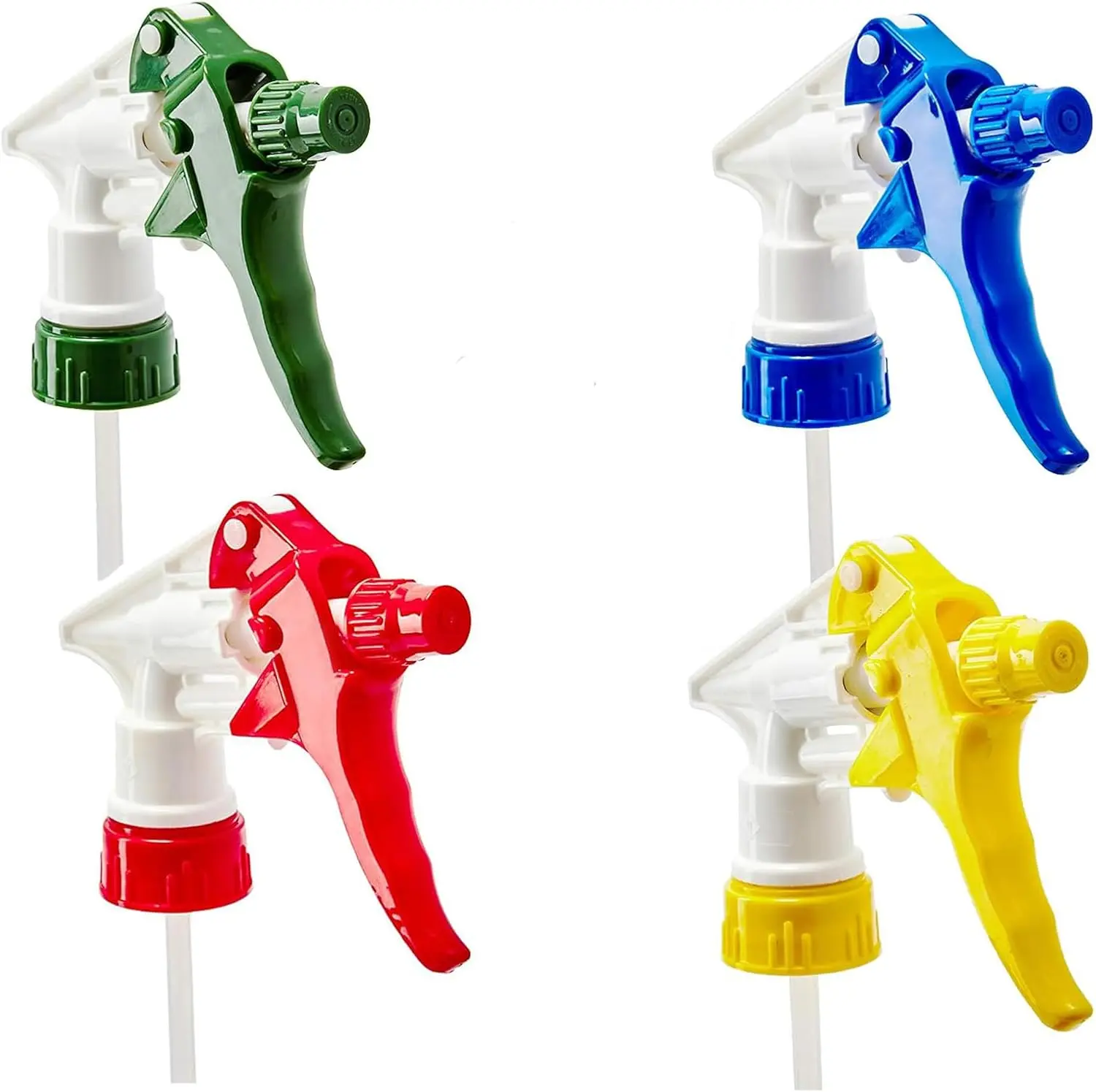 4 Pack Super Durable Spray Nozzle for Bottles Universal Replacement Nozzle Heavy Duty Sprayer Trigger Head With Tube for Household Cleaning Car Detailing