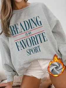 Vintage Book Lover Sweatshirt, Everyday Womenswear, Round Neck Casual Fitted Long Sleeve, Reading Gift for Bibliophiles, Fall & Winter Fashion