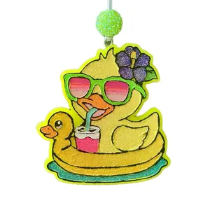 Summer Duck Scented Car Freshie Rearview Mirror Air Freshener & Decor