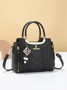 Women's Fashion Embroidered Shoulder Bag, Large Capacity Handbag, Versatile Crossbody Bag for Shopping and Travel, Stylish Messenger Bag, Fashionable Shoulder Bag