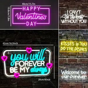 Love Neon Signs, Led Light Up Signs for Bedroom Aesthetic Birthday Wedding Party Gift Boyfriend Girlfriend Lover Women Men Room Bathroom Decoration Gift, Love Quote Wall Decor