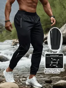 Men's sports ice silk thin quick-dry breathable pants, new summer fitness training running basketball waistband pants, slim yoga jogging trousers tiktok  shop fadhion solid color quick drying daily wear pant summer lounge comfortable casual trouser