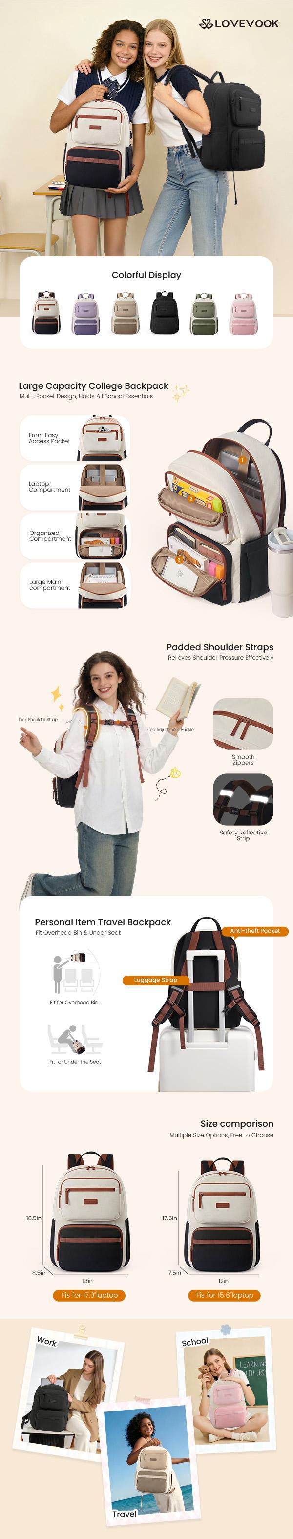 LOVEVOOK Laptop Backpack for Women, School Backpack for Teen Girls with Large Cup Holder, Lightweight Bookbag for College,Work,Travel fits 15.6 Inch Laptop, TikTokShopBackToSchool LOVEVOOK Laptop Backpack for Women, School Backpack for Teen Girls with Large Cup Holder, Lightweight Bookbag for College,Work,Travel fits 15.6 Inch Laptop, TikTokShopBackToSchool