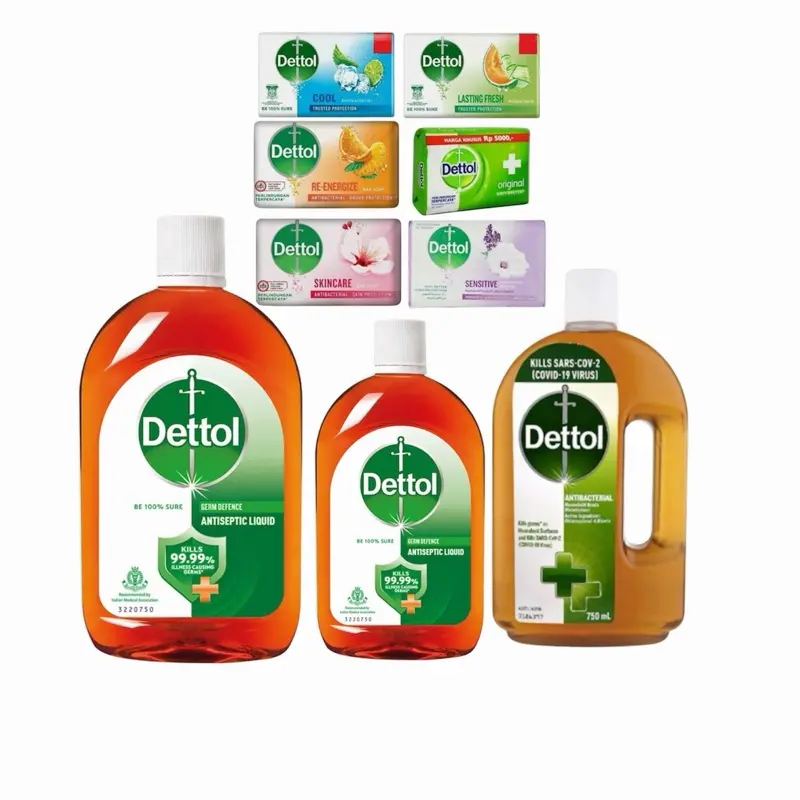 Dettol original antiseptic antibacterial Liquid Disinfectant - Scented Cleaning Solution for Surfaces, Room, Wood, Cloth & Personal Hygiene - 550ml, 750ml, 1L, 6 Mix Soap Bars (Choose Option Below)