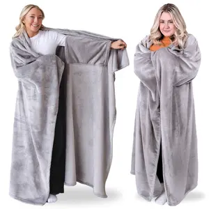 【Mother's Day Gift】Super Blanky Wearable Blanket with Sleeves – Soft Oversized Fleece Cozy Blanket, Throw for Adults & Teens, Hands-Free Lounge Wear, Snuggly for Home, Couch & Travel, Mother’s Day Gift for Her, Perfect for Blanket Season