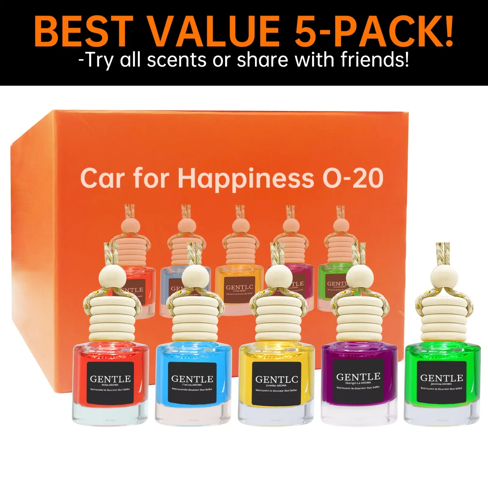 Gentle Car Aroma Diffuser – 5 Long-Lasting Scents, Compact & Stylish, Perfect for Car, Home & Office Car Air Freshener Car Fragrance Car Fragrance System