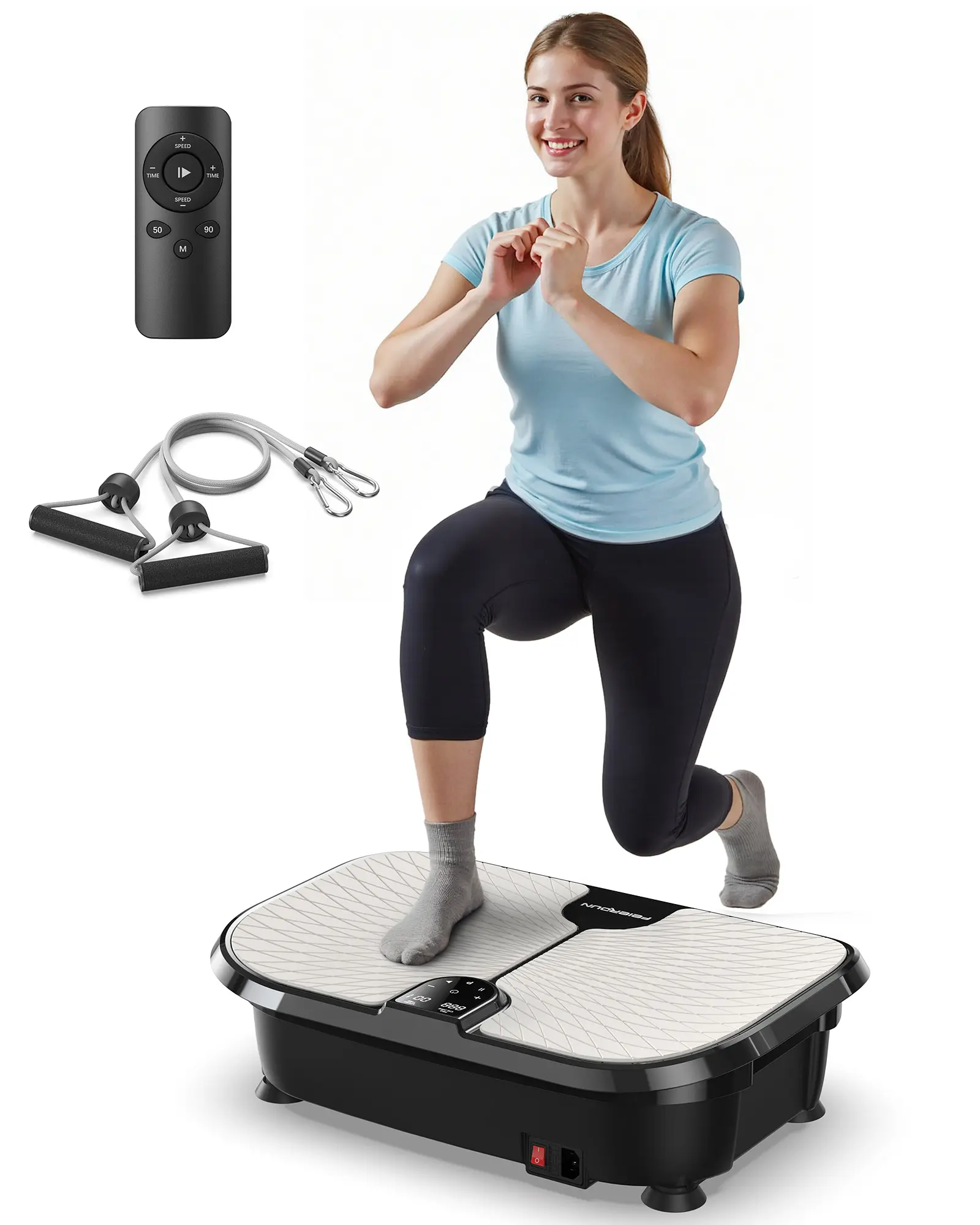 FED Fitness Feierdun Series VP4 Vibration Plate Workout Machine - Multifunctional Fitness Tool, Vibration Plates, 400lbs Capacity Home Workout Gear, Full-Body Exercise Equipment for Lymphatic Drainage