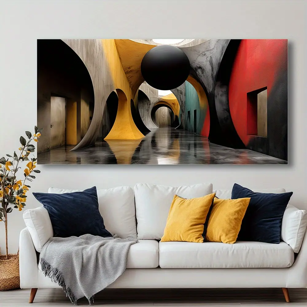 High-Quality Framed Abstract Pattern Print Canvas Wall Art - Contemporary Art, Indoor Living Room Decor, Home Supplies