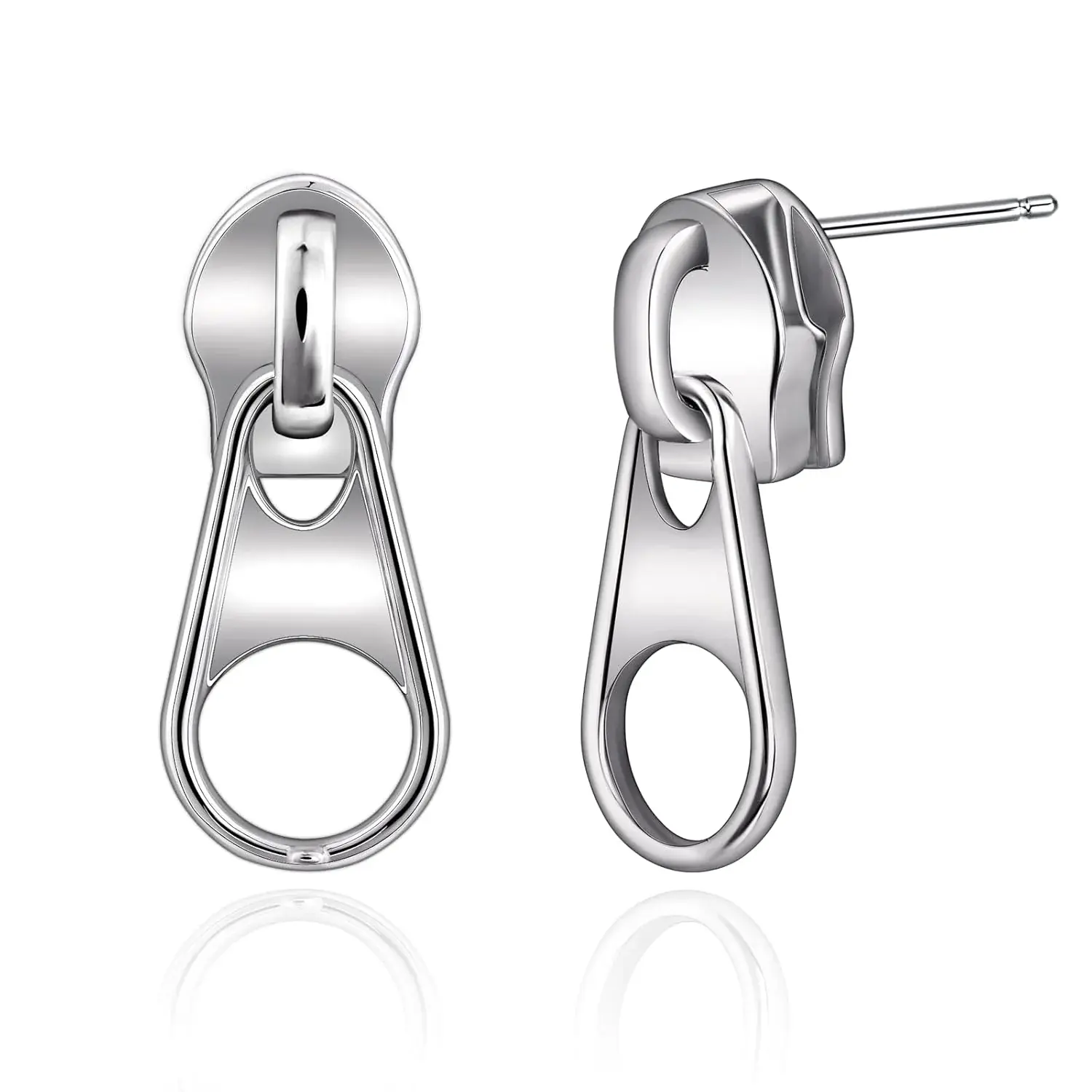 925 Sterling Silver Stud Earrings Y2k Zipper Earrings Goth Style Earrings Punk Earrings Studs Hip Hop Earrings for Cool Gift