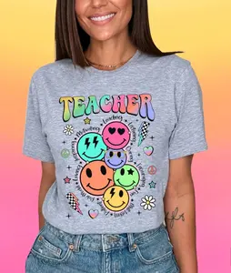 Teacher Rainbow Words Tee