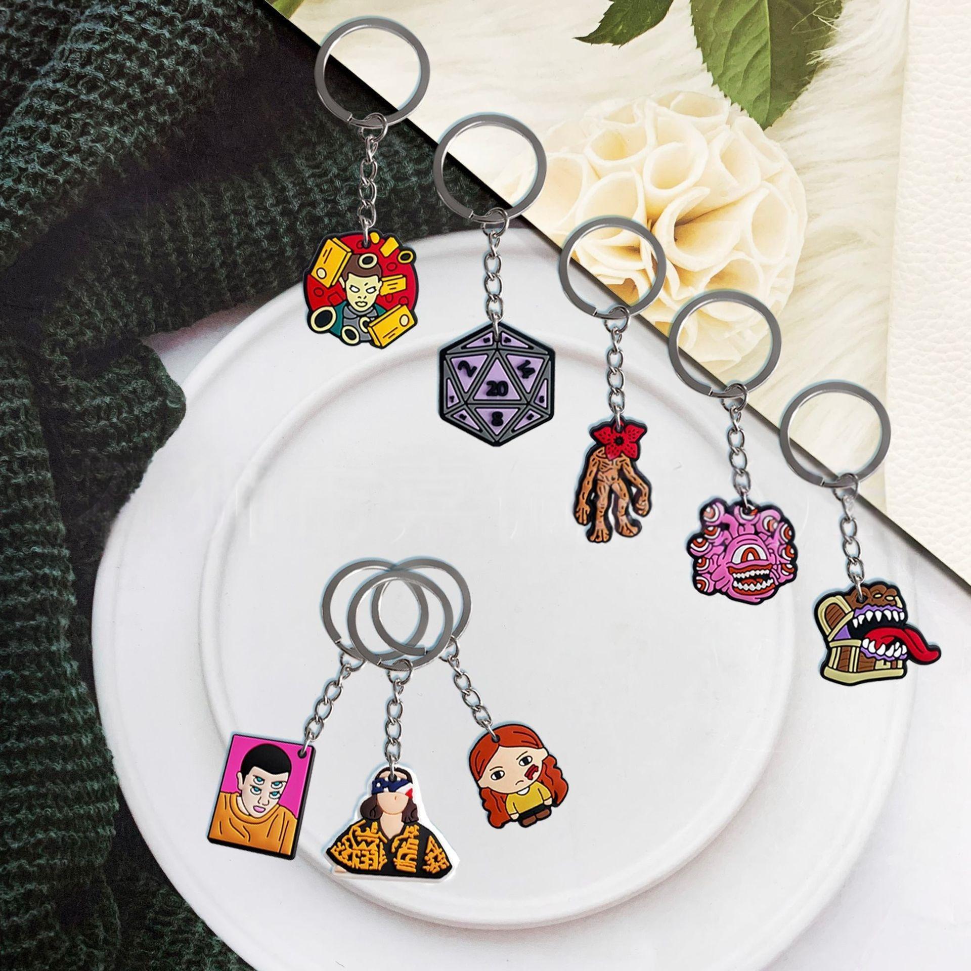 Stranger Things anime merchandise: full range of keychains, bag charms, and decorative pendants.keychain