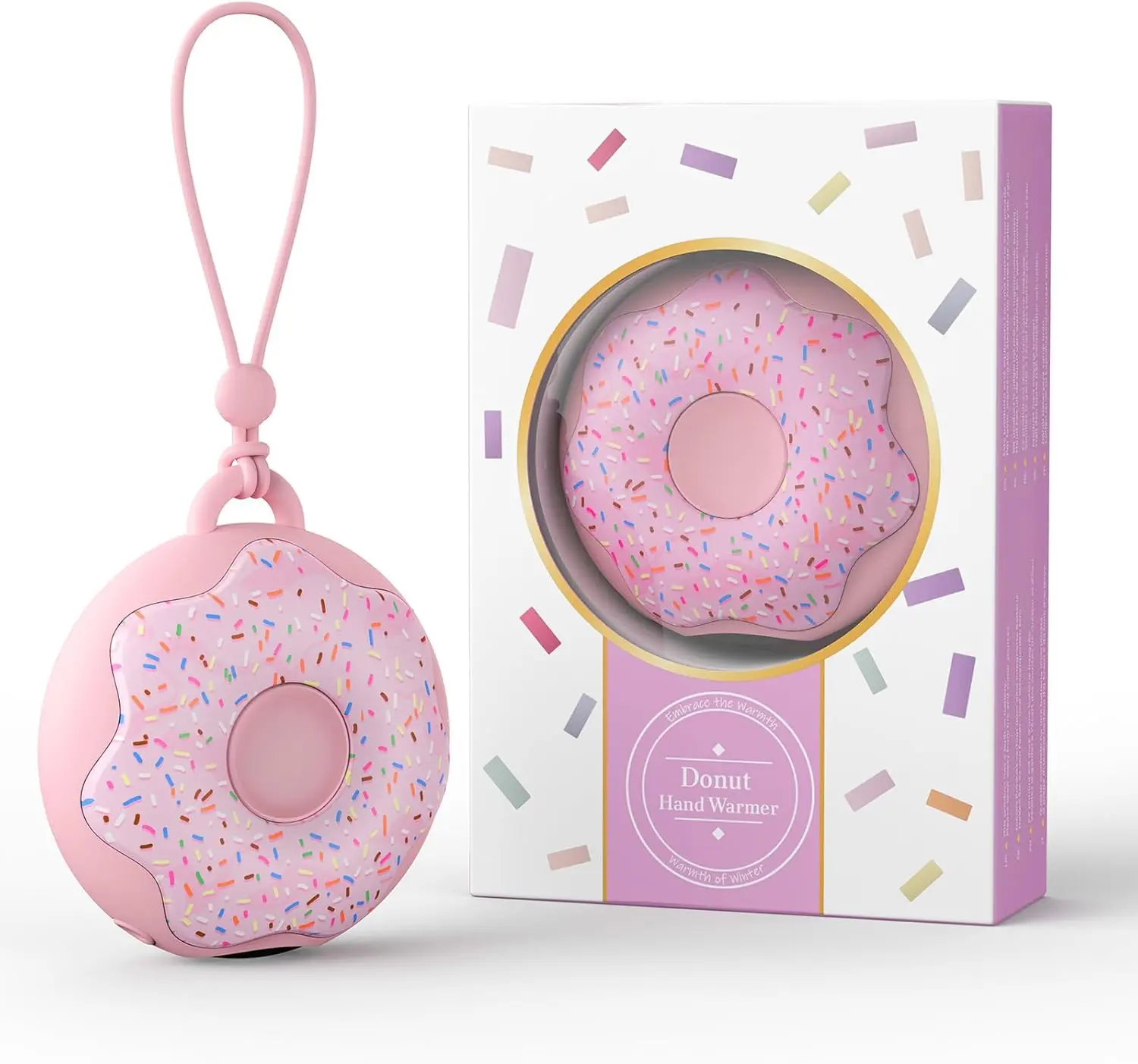 FrSara Eco-Friendly Aluminum Alloy Wireless Donut-Shaped Compact Pocket-Size Hand Warmer, 3 Heat Settings, 4000mAh Reusable Portable Double-Sided Heater for Raynaud's, Golf, Hunting, Camping Stocking Stuffers