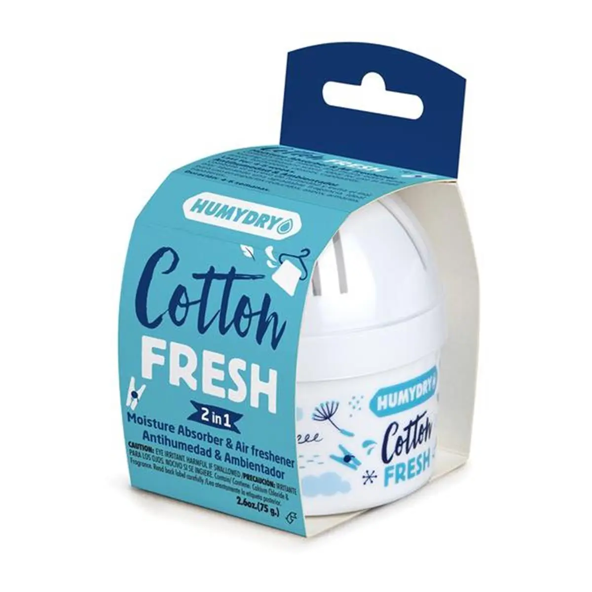 212 MAIN Humydry 7008503 2.6oz Cotton Fresh Scent Dual Effect Desiccant Moisture Absorber & Air Freshener, Moisture Absorbers for Closet, Home Care Supply, Ideal Gift