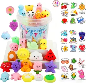 24pcs Squishy Toy Set, Mochi Mini Kawaii Squishies Party Favors for Kids, Soft Slow-Rising Stress Relief Sensory Toys, Cute Animal Squishies for Easter Basket, Birthday Gifts, Classroom Rewards and Goodie Bags. Perfect for anxiety relief.