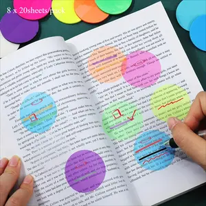 Transparent Sticky Notes, Cute Round Clear Waterproof Sticky Tabs, Translucent Book Markers Page Flags Stickers, Bible Journaling Accessories Aesthetic Office School Study Supplies, Self Adhesive Stickers, Self Adhesive Decal