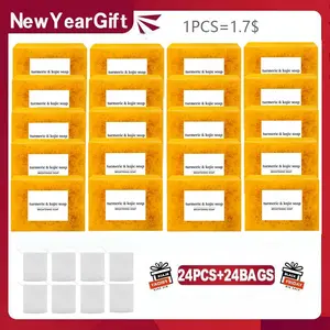 24PCS LemonTurmeric Kojic Acid Soap Bars -XXXL Turmeric-Natural Lemon, Turmeric & Kojic Acid Soapfor Face & Body, Gentle Cleansing for All SkinTvpes.ldeal for Daily Use