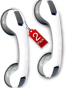 2 Pack Bathroom Safety Handle – No Drill Suction Shower Handle, Non-Slip Waterproof Support Bar for Shower, Bathtub & Toilet Wall, Bathroom Safety Handle for Seniors & Elderly