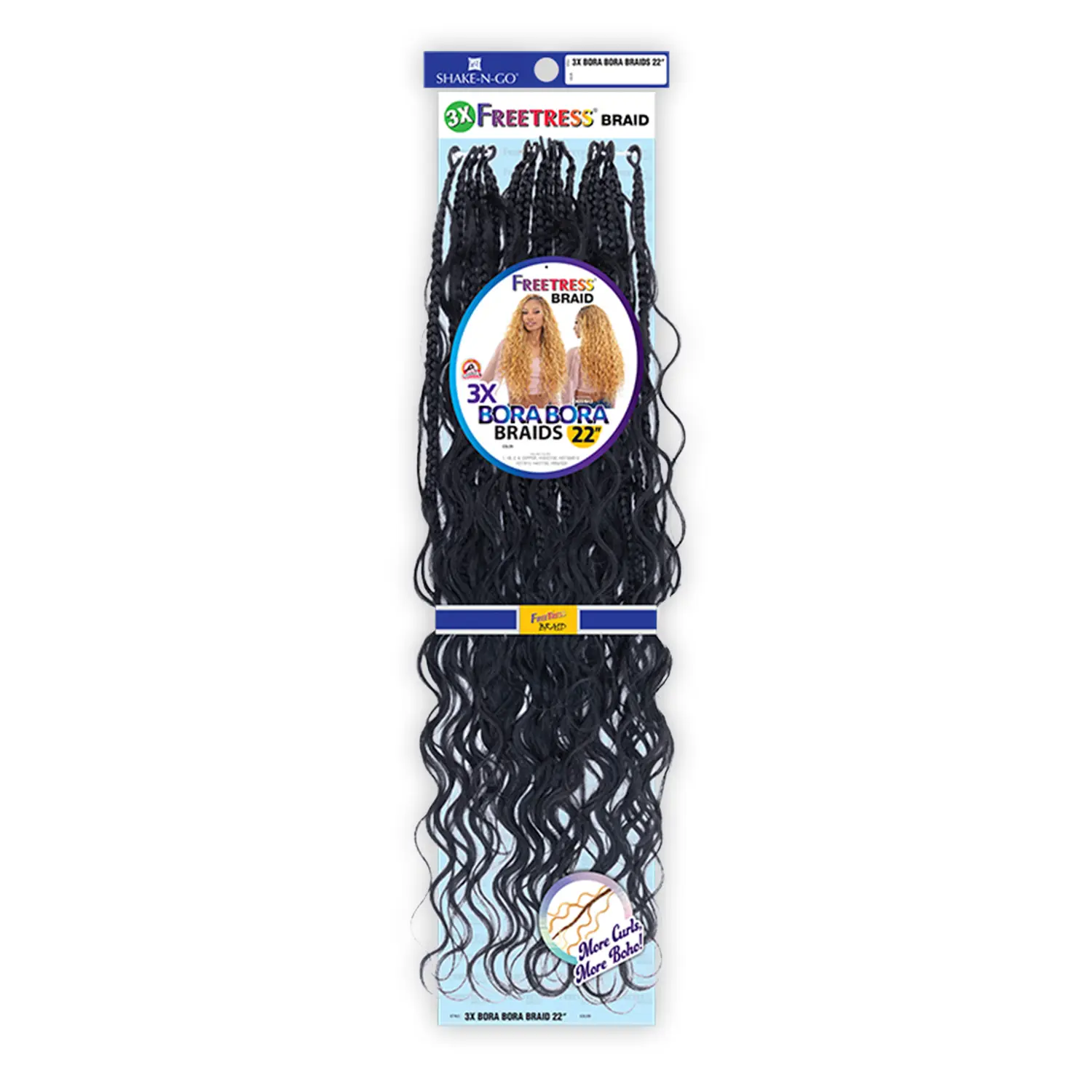 FreeTress Synthetic Hair Crochet Braids - 3X Bora Bora Braiding Hair Weave, 22"