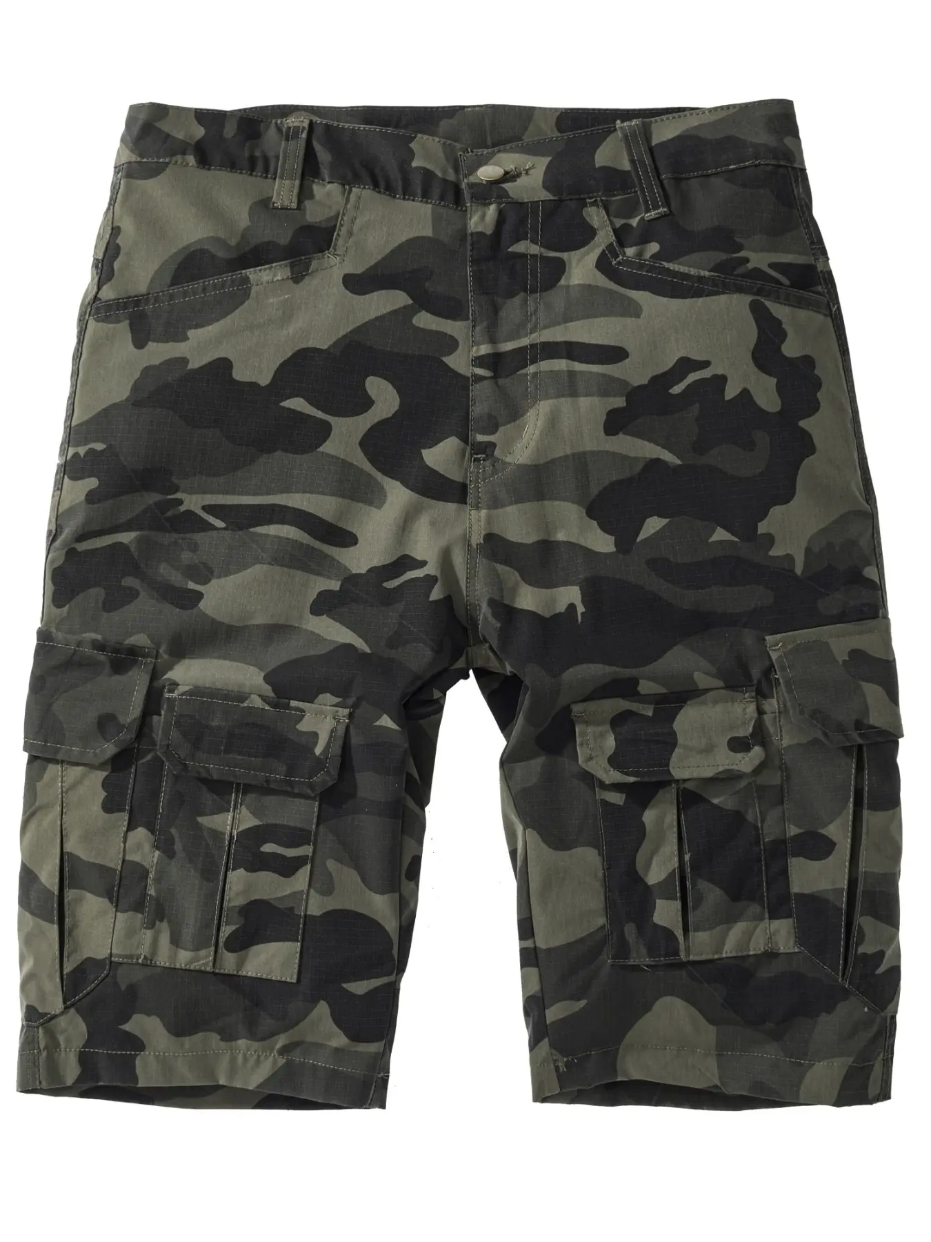 1 Pcs Men's Camo Cargo Shorts, Black Grey Tactical Shorts, Shorts with Pocket, Multi Pockets Quick Dry Lightweight Breathable, Casual Outdoor Hiking Camping Workwear for Men, Athletic Casual Shorts