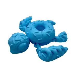 3D Printed Articulating Donurtle - Donut Turtle - Turtle Fidget Toy