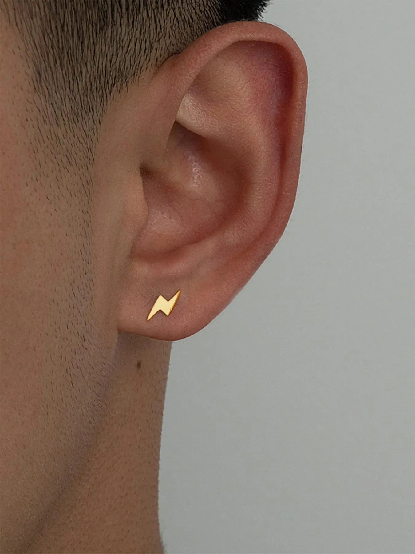Men's Minimalist Lightning Design Stud Earrings, Unique Design Earrings, Stainless Steel Jewelry for Party, Daily Decor, High Quality Earrings, Trendy All-match & Exquisite Jewelry for Birthday Gift, Studs Earrings