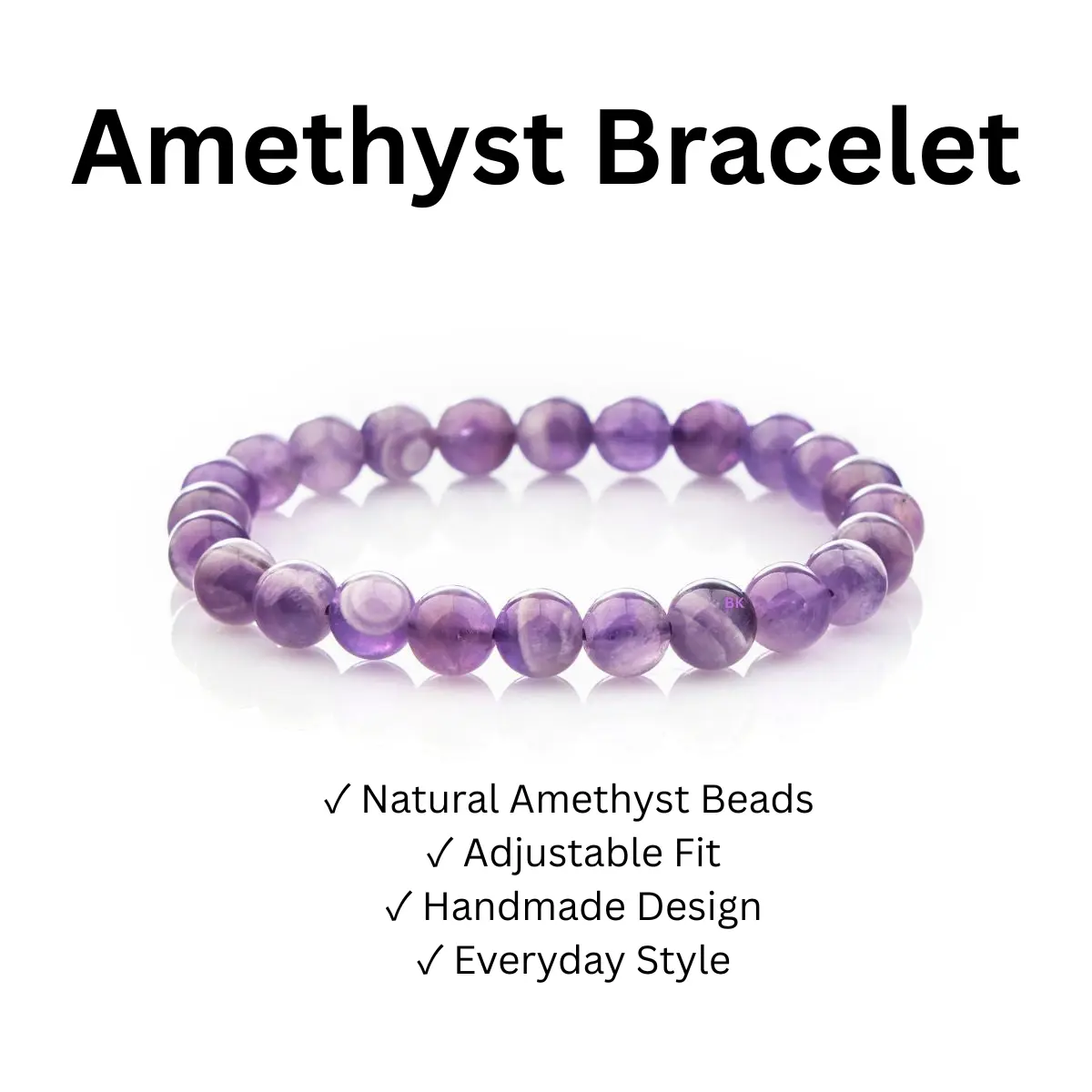 Amethyst Purifying Bracelet - For Peace & Clarity Healing Crystal Jewelry Healing Crystal Stone