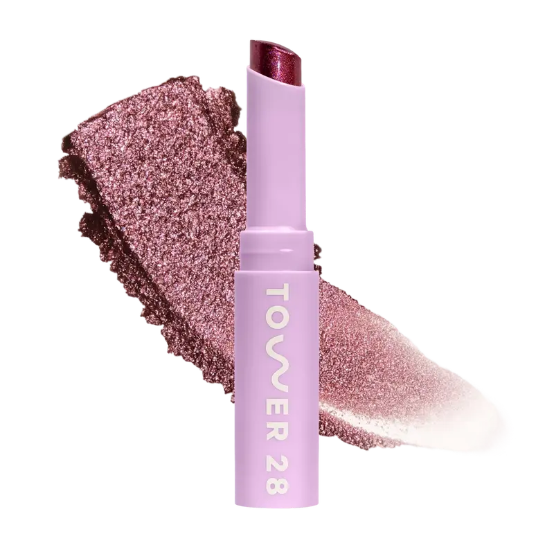 Tower 28 GoGo Cooling Shimmer Eyeshadow Stick - Water-Based Cooling Feel, Eye-Safe Glitter + Shimmer, Safe for Sensitive Eyes & Eczema Skin - Makeup