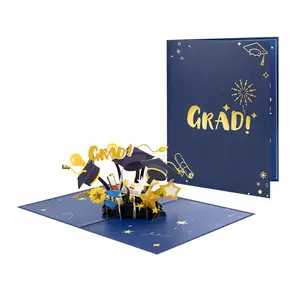 3D Pop Up Congratulation Cards, Creative Trophy Pop Up Greeting Cards Surprise Gifts for Birthday, Graduation