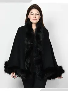 Elegant Women's Fashion Scarf, Fluffy Soft Scarf, Faux Fur Shawl Batwing Sweater, Large Size One-Size Spring Outerwear, Casual Versatile for Weddings Parties