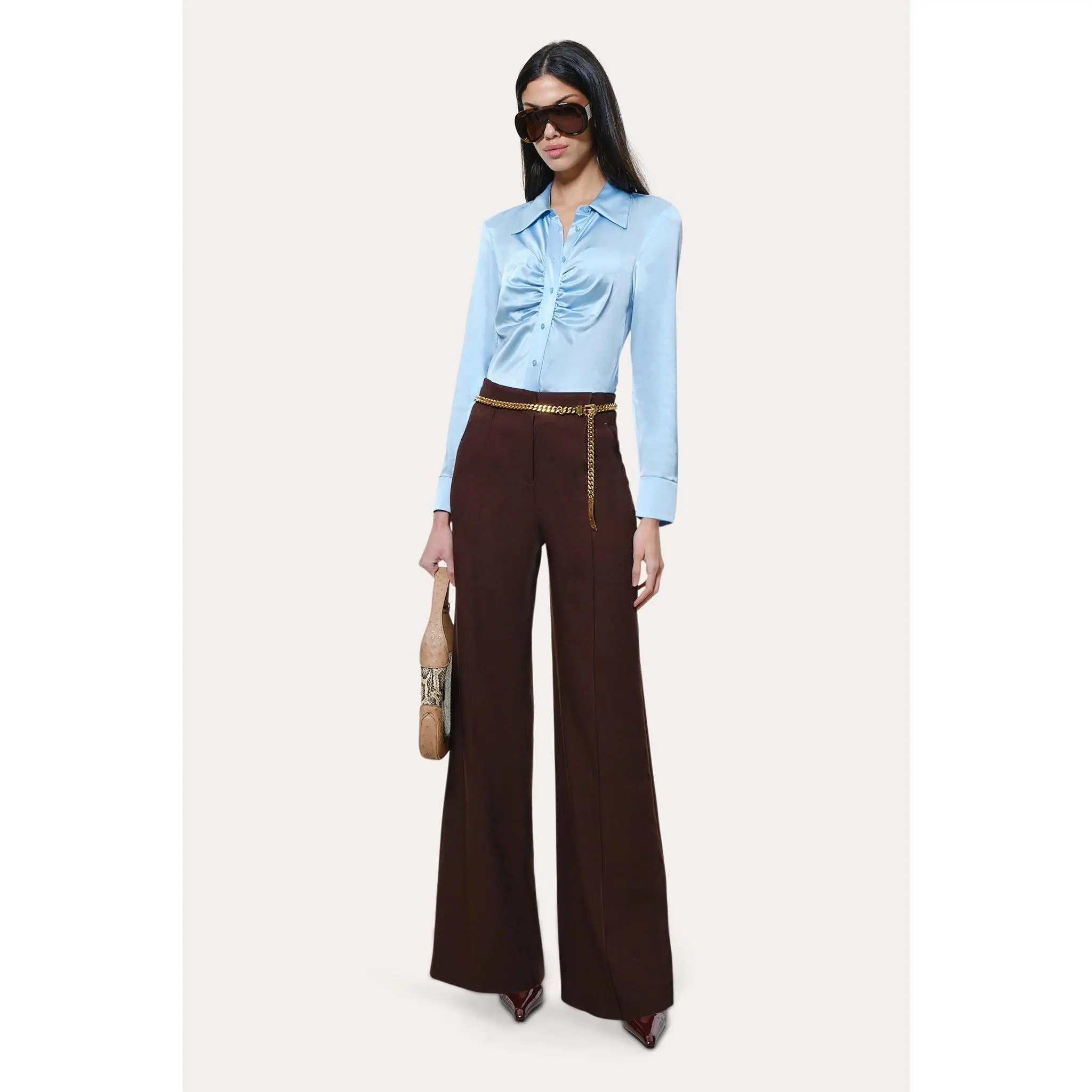 Anya Silk Charmeuse Ruched Shirt Anya Silk Charmeuse Ruched Shirt