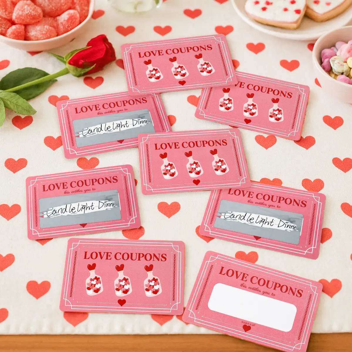 20/40 Pcs Lucky Scratch Cards, DIY couple gift cards, surprise cards, birthday gift cards,  party cards suitable for Holiday, Christmas, Wedding, Birthday, Party Supply.