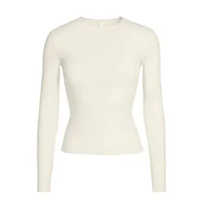 COTTON JERSEY LONG SLEEVE T-SHIRT | BONE