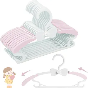 Baby Hangers for Closet - 20 Pack Baby Clothes Hangers,Adjustable Baby & Kids Hangers for Nursery,Cascading Plastic Childrens Hangers & Infant Hangers for Closet- Space Saving