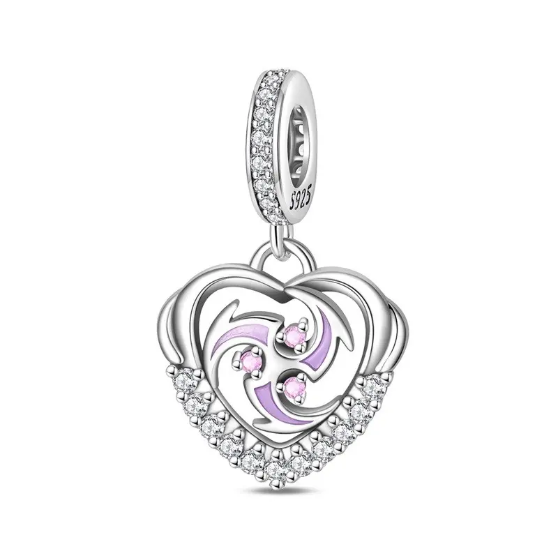925 sterling silver heart dart pendant, suitable for DIY independent production of desired jewelry