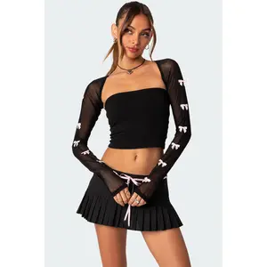 Bow Babe Sheer Mesh Shrug