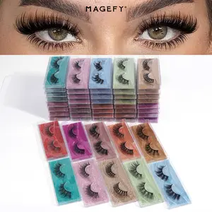 MAGEFY 50 Pairs False Eyelashes, Mixed Styles Wispy Lashes Pack, Travel Essentials Lightweight Natural Curl Lash Kit for Everyday & Party