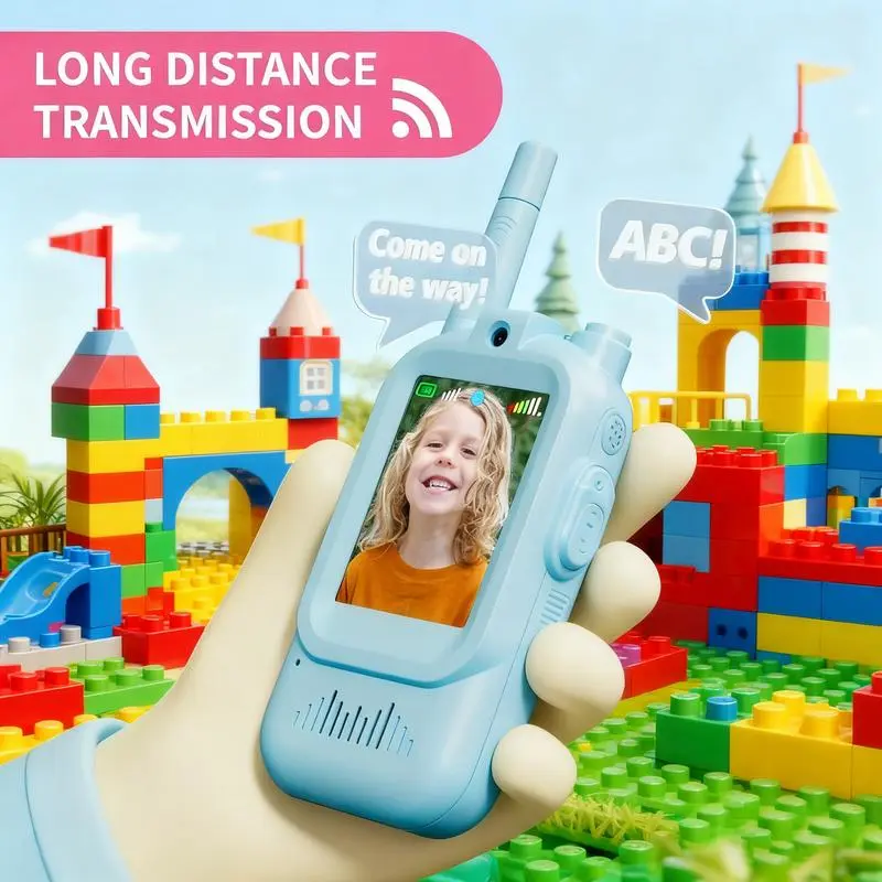 Kids Walkie Talkie Toy Set - 2-mi Range, HD Camera, Voice Changer, Colorful Design, Outdoor Fun Birthday Gift for Ages 3-12