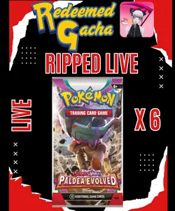 6x Pokémon TCG Paldea Evolved Booster Packs - Ripped LIVE