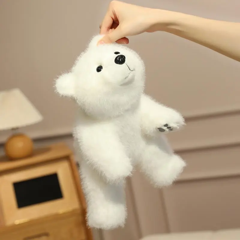 High Quality Plush Polar Bear Stuffed Toy - Fluffy Fabric, Realistic Look, Lovely Unisex Kids Appease Doll, Room Accessories, High Quality Fluffy Doll, Animals & Nature Themed Decoration