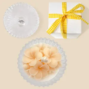 Flesh Pink Frangipani Candle in Glass Jar Orange Blossom Scented Candle for Home Decoration Stress Relief and Gift