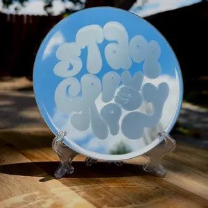 Stay Groovy etched glass mirror