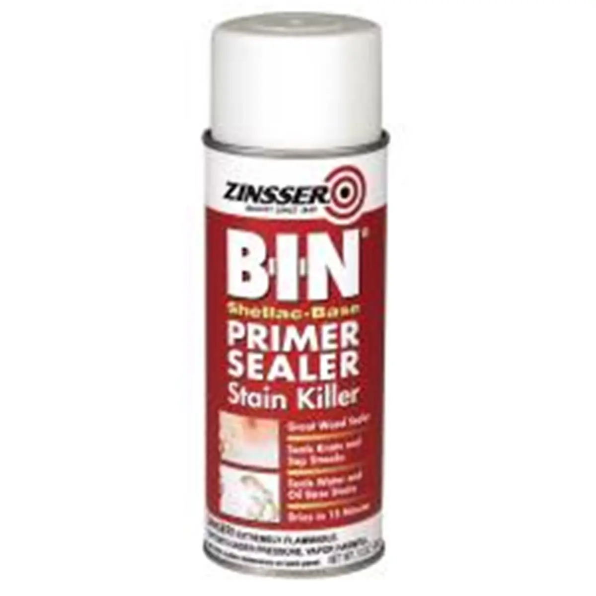 212 MAIN Rustoleum 800228 Zinsser B-I-N Shellac-Base Primer Sealer, 12oz, Interior Use, Spot Exterior Use, Sticks to All Surfaces, Odor Blocker, Sap Streaks Stain Blocker, Seals Knots, Lightning Fast Dry, Recoat-Compatible