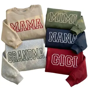 (Leave a note) Custom Mama Grandma Mimi Nana Gigi Embroidered Sweatshirt, Mothers Day Gifts, Personalized Embroidery Mama Crewneck, SKU169