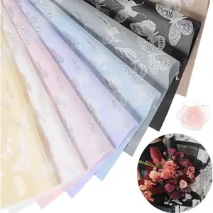 40 Sheet Flower Wrapping Paper With Butterflies - Matte Floral Translucent  Bouquet Sheets - Korean Style for DIY Craft  Wrap