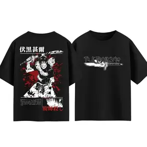 Jujutsu Kaisen Toji Fushiguro Anime Graphic Tee, Premium Heavyweight Vintage Acid Washed Oversized Cotton Top, Breathable Casual Y2K Streetwear Retro Hip Hop Daily Wear Unisex Otaku Fashion Crew Neck Short Sleeve Shirt, Shortsleeve, Round Neck
